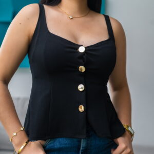 Blusa de tirantes con botones dorados Cód:5966