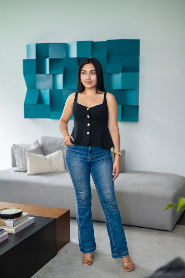 Blusa de tirantes con botones dorados Cód:5966 - Imagen 2