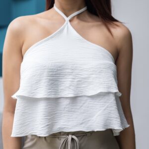 Blusa casual con amarre en el cuello Cód:5733