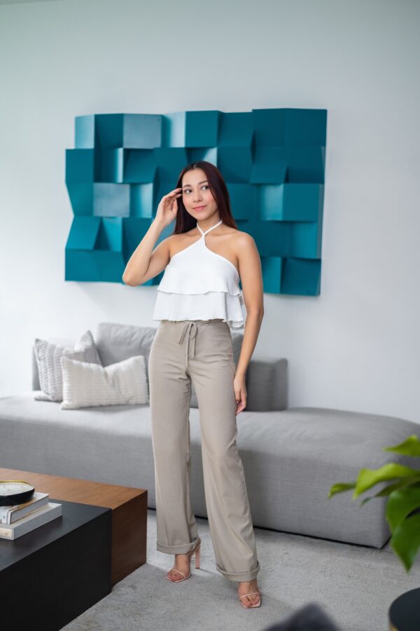 Blusa casual con amarre en el cuello Cód:5733 - Imagen 3