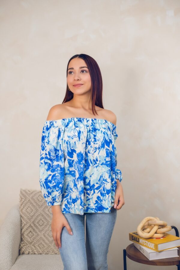 Blusa estampada off shoulders Cód:5661