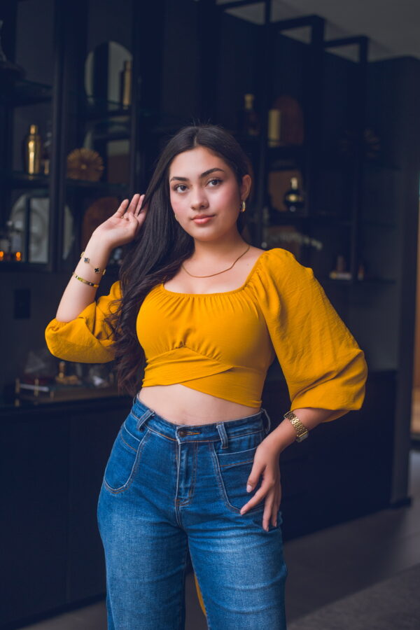 Blusa off shoulder con amarre en la espalda Cód:5114