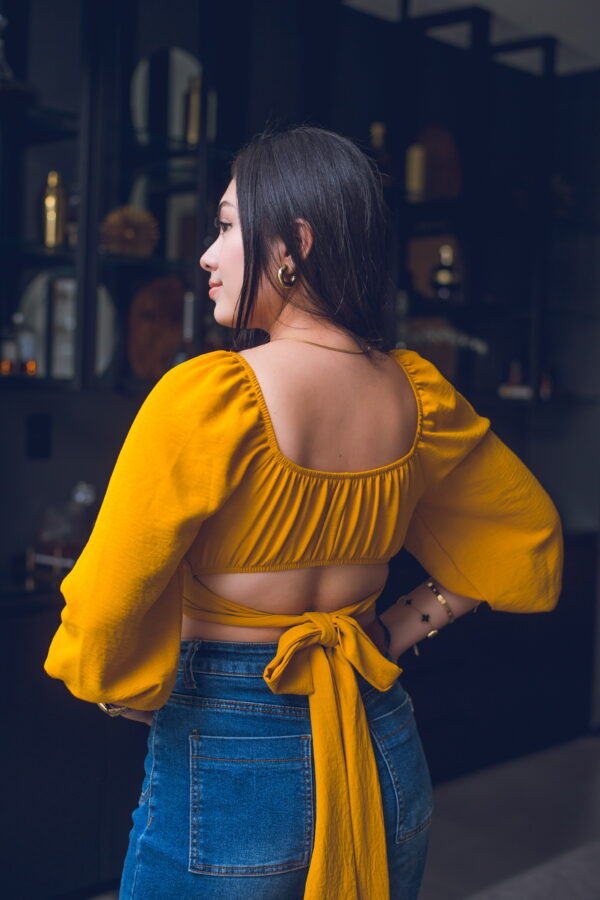 Blusa off shoulder con amarre en la espalda Cód:5114 - Imagen 3