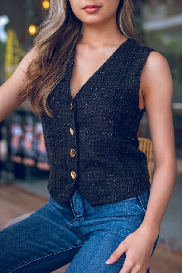 Chaleco elegante con escote en V Cód:5827