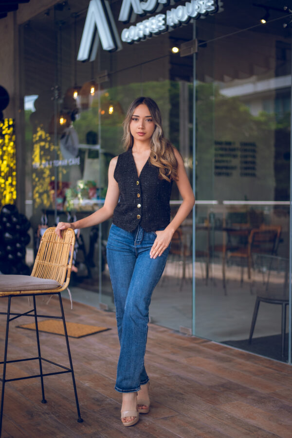 Chaleco elegante con escote en V Cód:5827 - Imagen 3
