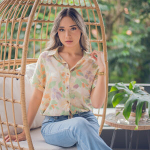 Blusa floral de corte relajado Cód:5949
