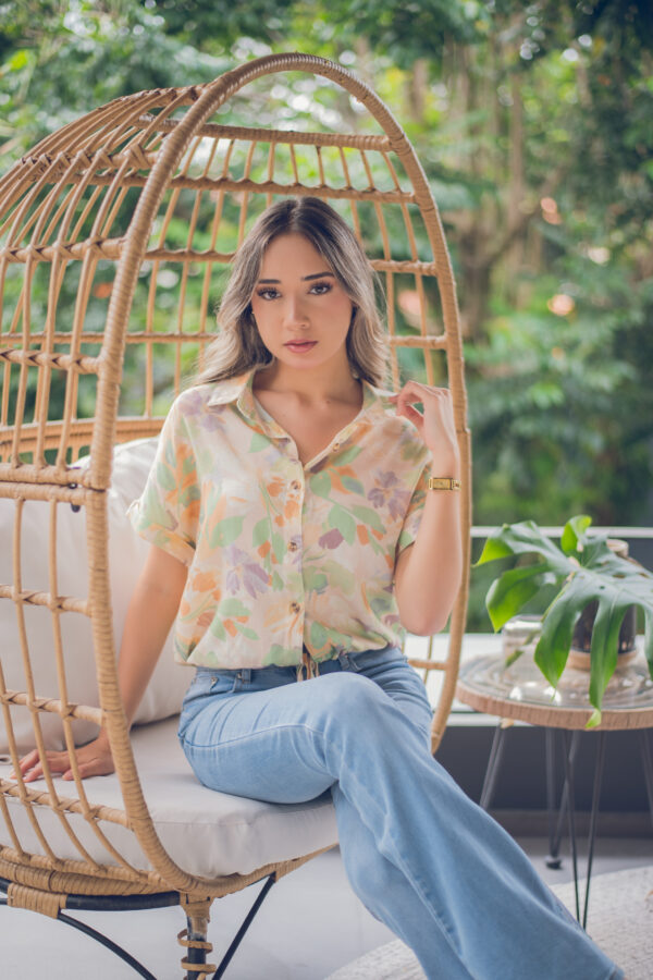 Blusa floral de corte relajado Cód:5949