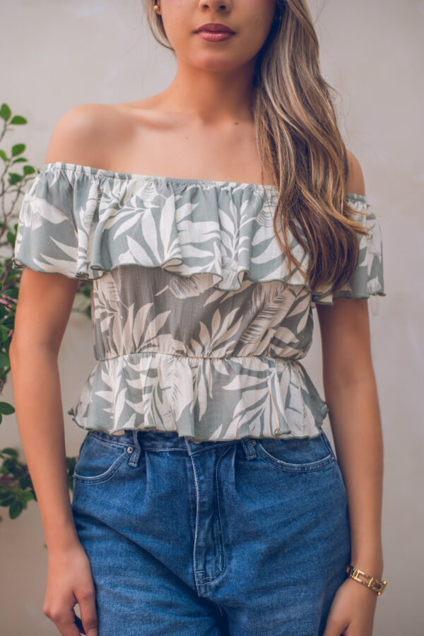 Blusa off shoulder estampada Cód:5022