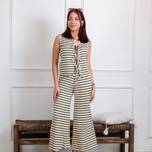 Pantalón de tiro alto rayado Cód:5064