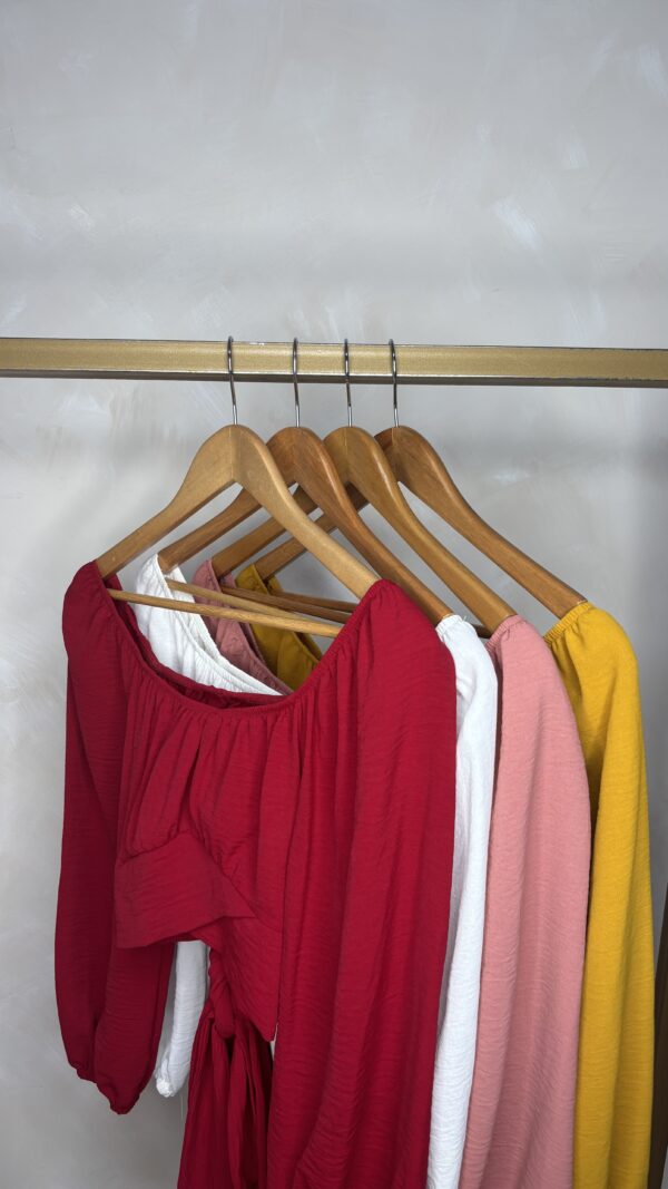 Blusa off shoulder con amarre en la espalda Cód:5114 - Imagen 4