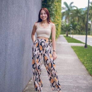 Palazzo estampado con amarre lateral Cód:5197