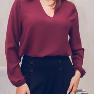 Blusa manga larga con escote V Cód:5595