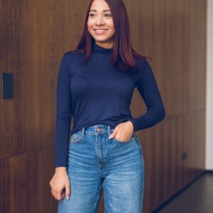 Blusa manga larga de cuello alto Cód:4663