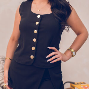 Chaleco botones dorados de conjunto Cód:5988