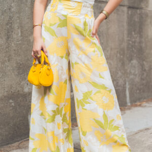 Palazzo floral con elástico en la cintura Cód:5845