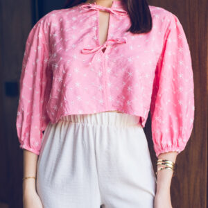 Blusa cropped mangas abullonadas Cód:5730