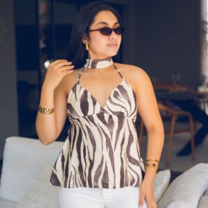 Blusa estampada descubierta de la espalda COD:6216